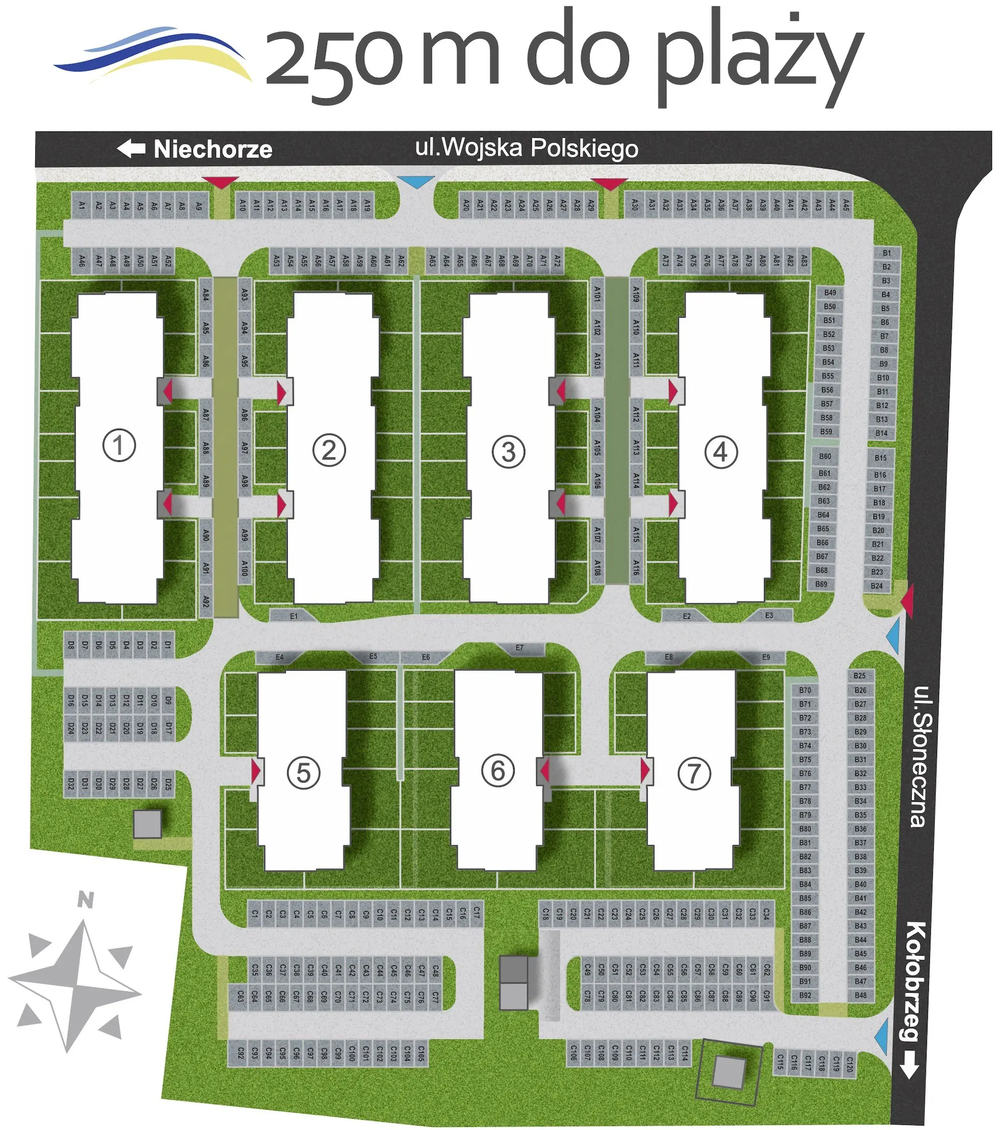 Zagospodarowanie terenu kompleks apartamentów nad morzem